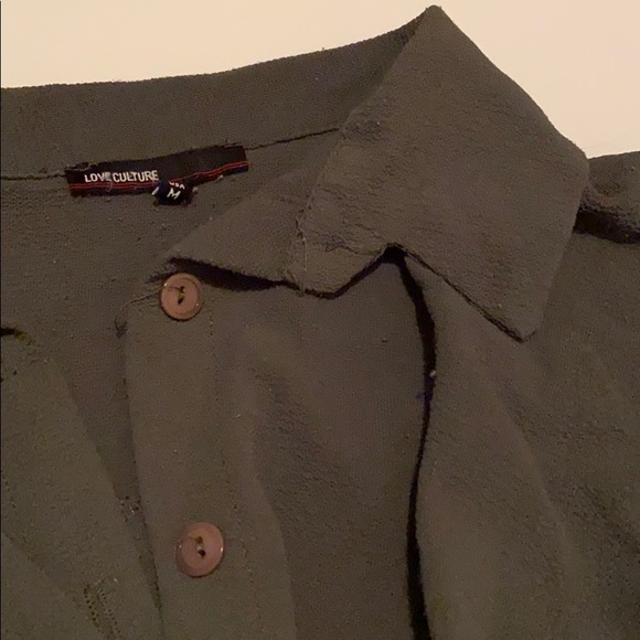 Army Green Cropped Tie Tee - Picture 2 of 3